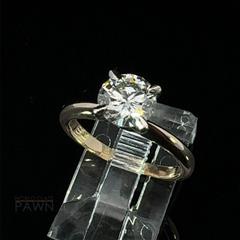 14K Yellow Gold Lab Grown Diamond Solitaire Ring .90 Ct. Size 4.25 2.1 grams